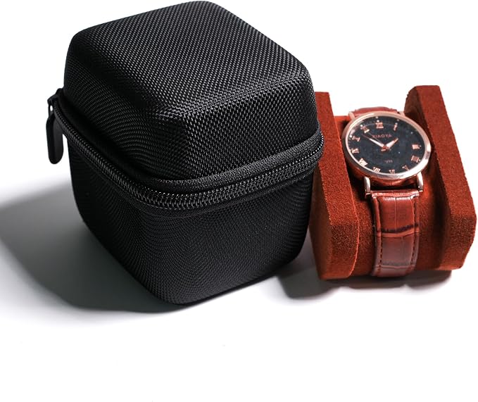 single watch travel case, hard watch case with/compartment - Image 9