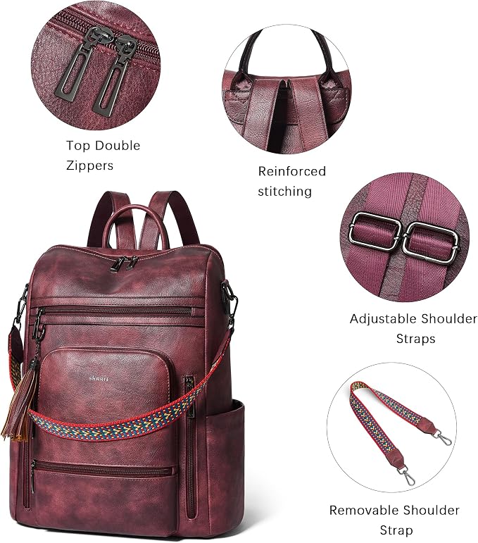 Shrrie Vegan Leather Laptop Backpack - Image 6
