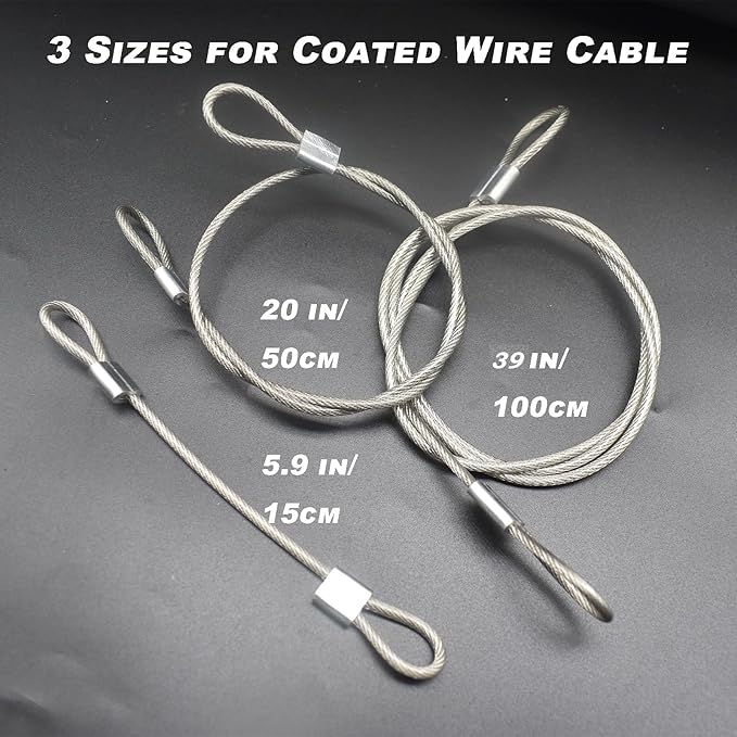 10 pcs 20 inch 3mm Thickness Stainless Steel Wire Cable - Image 5