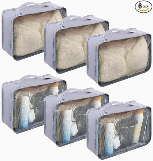 6 Pcs Packing Cubes Luggage Organizers Small Mesh Clothing Underwear Bag by CvoMep