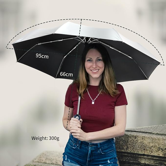 Color Coated Sun Umbrella UV Protection Compact Folding Windproof Parasols - Image 5
