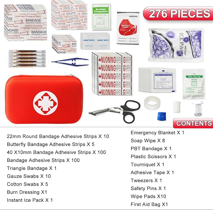 276PCS First Aid Kit Home Car Camping Hiking Emergency Supplies Small Compact - Image 2