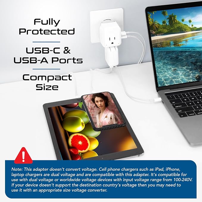 Ceptics Japan, Philippines Power Travel Plug Adapter Set, 20W PD & QC, Safe - Image 3