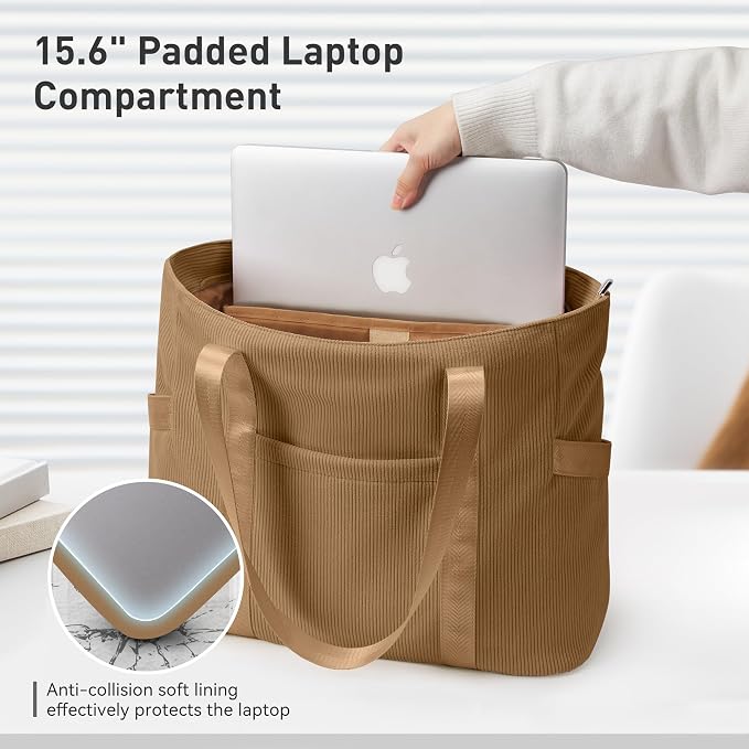 Tote Bag for Women with Zipper, Travel Tote Bags with Compartments Large - Image 7