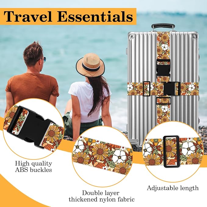 Yellow Daisy Luggage Straps for Suitcases TSA Approved, Luggage Identifiers for - Image 4