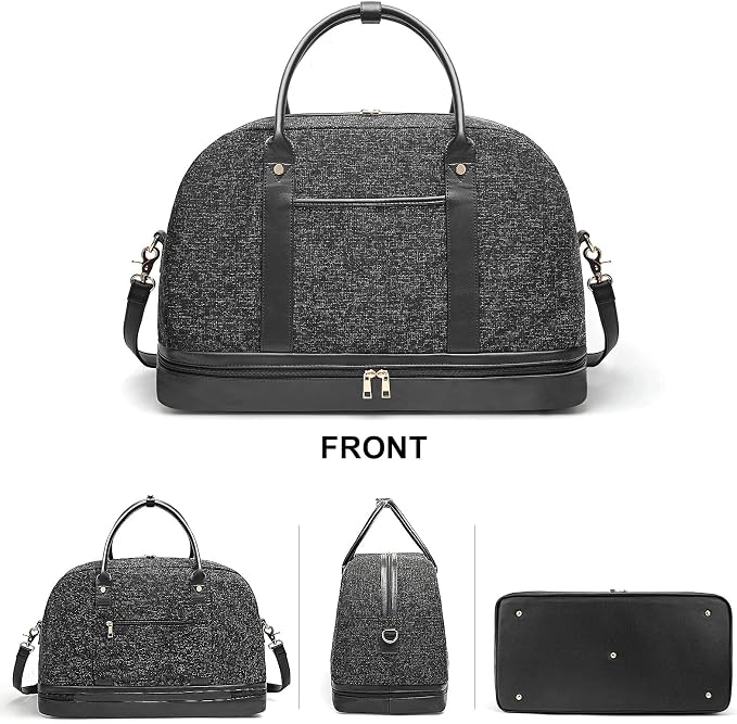 Weekender Bag for Women Canvas Overnight Bag Large Travel Tote Bag Carry on - Image 4