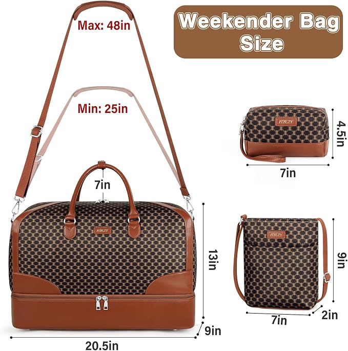 Weekender Bag for Women, Travel Duffel Bag Carry On Overnight Bag - Image 8