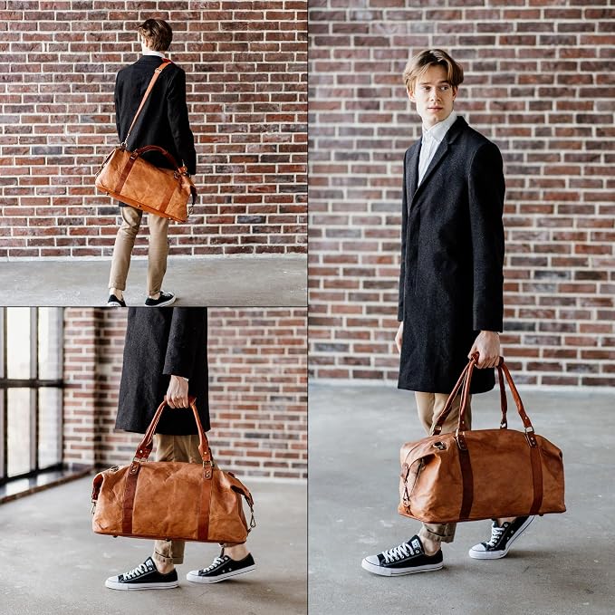 Berliner Bags Vintage Leather Duffle Bag München - Image 6