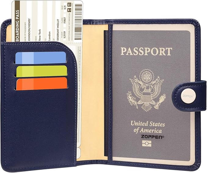 ZOPPEN Passport Holder Women Men, Passport Cover Travel Wallet Rfid Blocking - Image 2