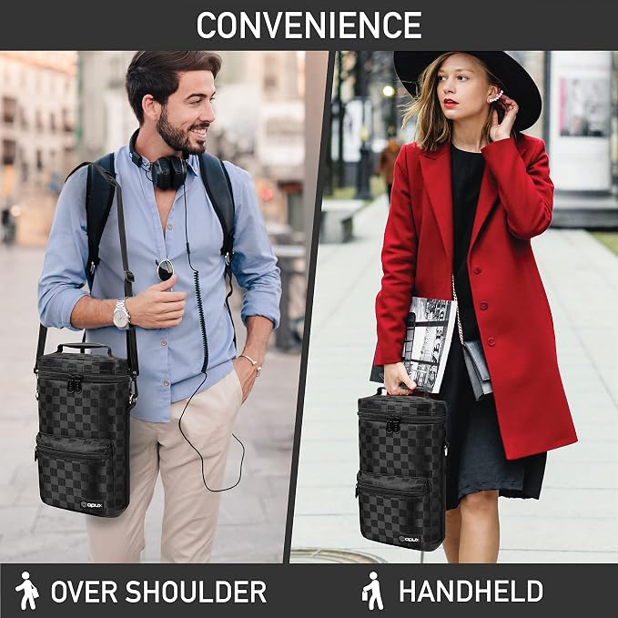 opux Wine Bag 2 Bottle Wine Tote Carrier, Insulated Wine Cooler Bag - Image 6