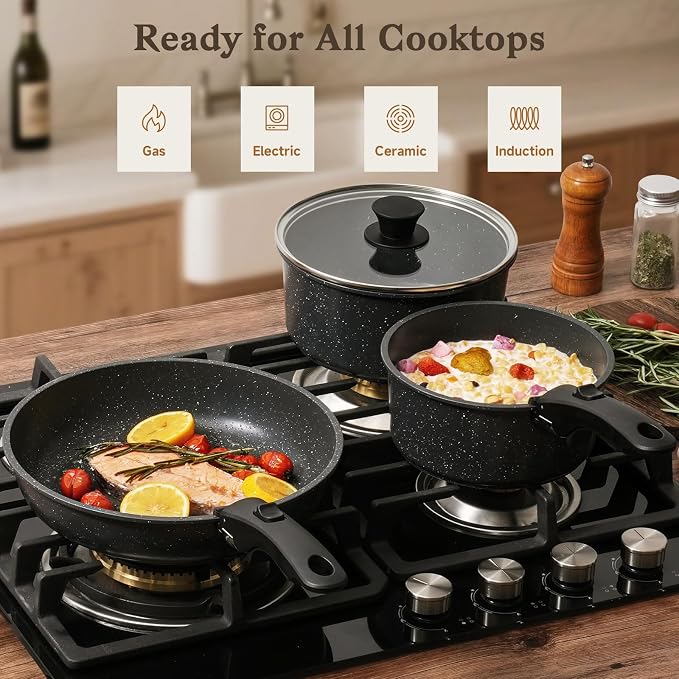 15Pcs Pots and Pans Set Non Stick, Cookware Sets - Image 4