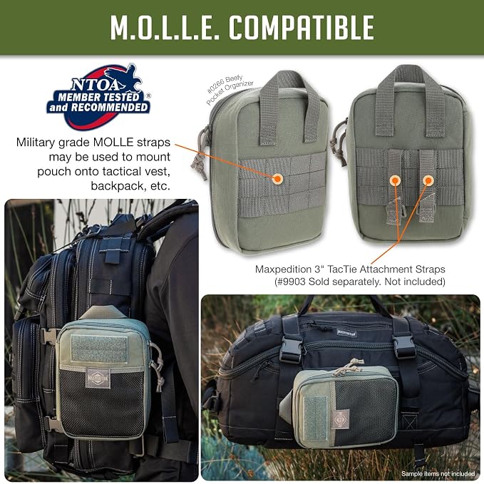 MAXPEDITION Beefy Pocket Organizer, MOLLE-Compatible, 1000D Nylon Tactical Pouch - Image 6