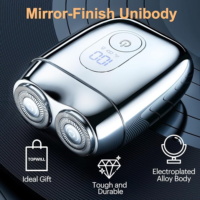 All-Metal Mini Electric Shaver for Travel Men– Smooth & Close Shave, Portable - Image 3