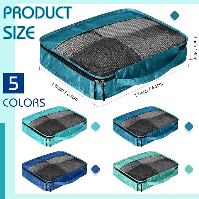 5 Pcs Packing Cubes for Suitcase Large Travel Cubes Carry on Luggage Organizer - Image 2