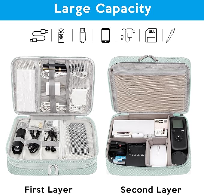 Electronic Organizer Travel Case, Travel Cord Organizer Case Portable - Image 7
