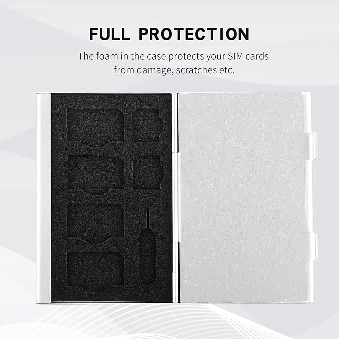 Aluminum SIM Card Case, 19Slots Ultrathin SIM Card Holder, Fit - Image 4