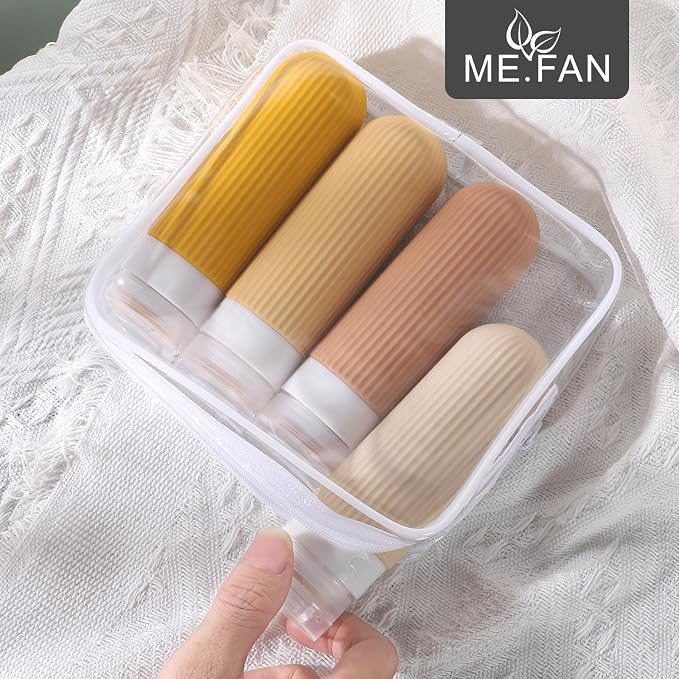 ME.FAN Travel Bottles for Toiletries, TSA Approved 3oz Silicone Journey Size - Image 2