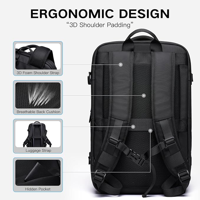 Vacuum Seal Travel Backpack 45L Expandable Air Compression System Water - Image 7