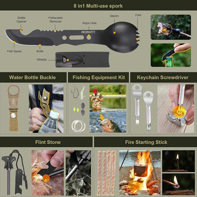 XUANLAN Emergency Survival Kit, Outdoor Survival Gear Tool - Image 4