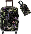 Luggage Cover Suitcase Protector + Luggage Tag, Wild Flowers Hummingbird Travel by BWEGRHE