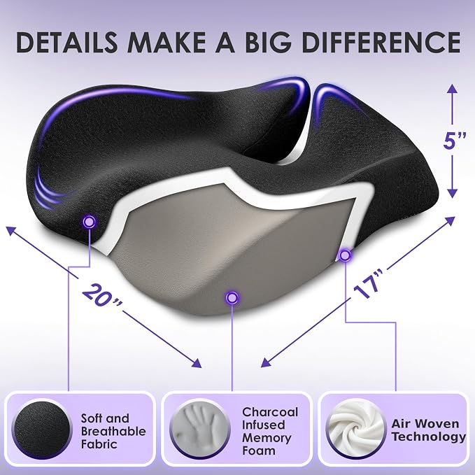 Pressure Relief Seat Cushion for Tailbone Pain – X Large Office Chair Cushion - Image 3