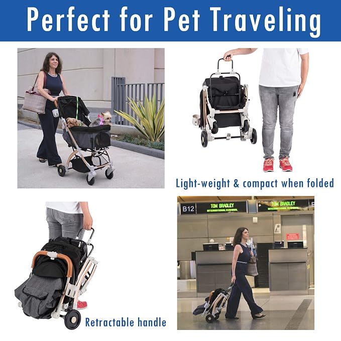 Lite Premium Light-Weight Dog/Cat/Pet Stroller Travel Carriage - Image 2