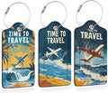 Vintage Airplane Beach Travel 3 Pack Luggage Tags by Losthll