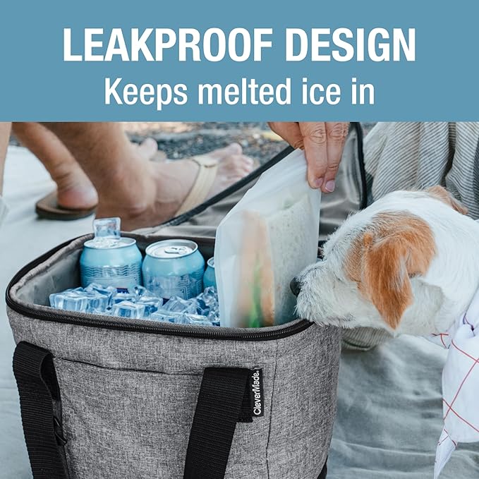 CleverMade Collapsible Insulated Cooler Bag – Leakproof Soft Folding Cooler - Image 2