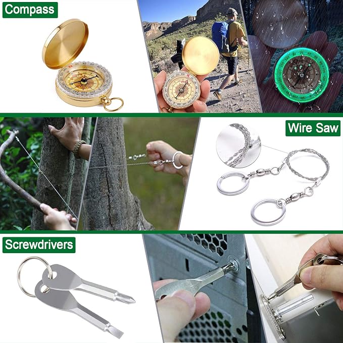 Survival Kit 35 in 1, First Aid Kit, Survival Gear, Survival Tool Gifts - Image 7