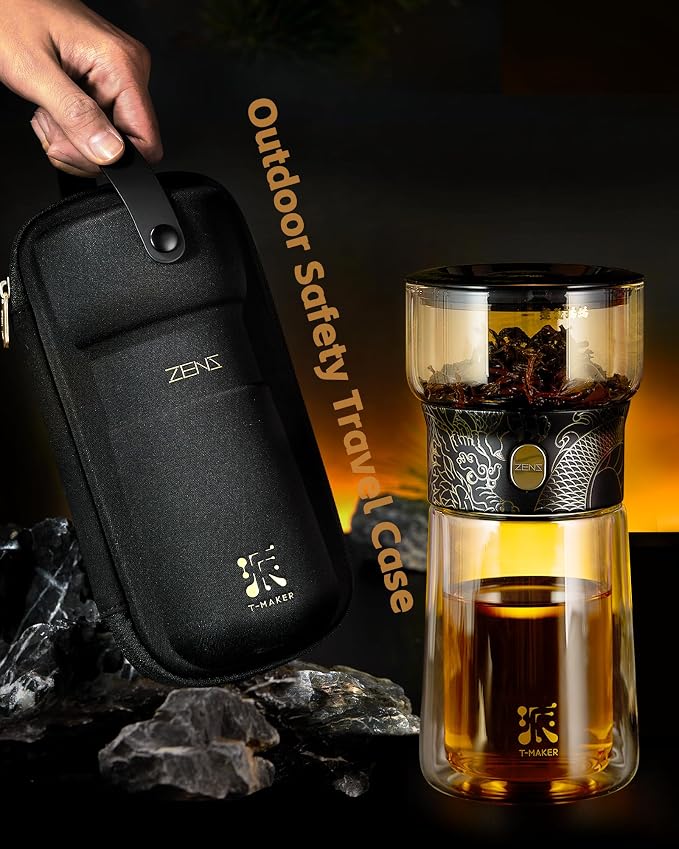 ZENS Cool Glass Teapot with Infuser, Smart One Touch Tea Maker - Image 7