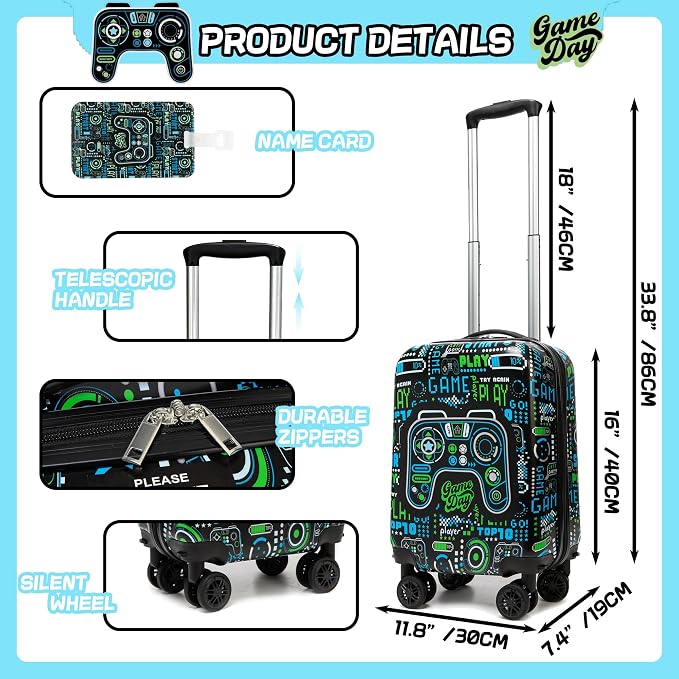 Kid’s Luggage Set 5 Piece Suitcase Set 16’’ Hardside Luggage - Image 2