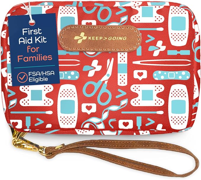 KeepGoing Travel First Aid Kit for Kids – 130 Pc. for Car, Diaper Bag & Backpack by KEEP%3EGOING