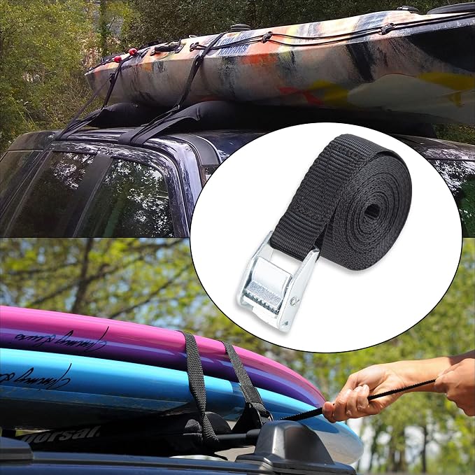 Cartman 1" x 12' Lashing Straps Cargo Tie-Down Strap Up to 600lbs, 12pk in - Image 6