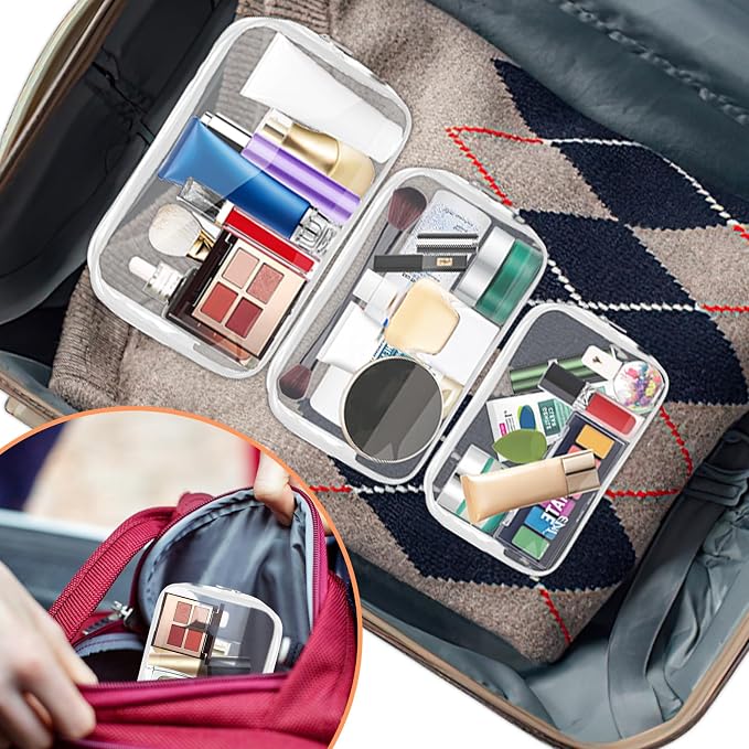 AURUZA 4 Pack Clear Toiletry Bag, Portable Travel Makeup Pouch - Image 7
