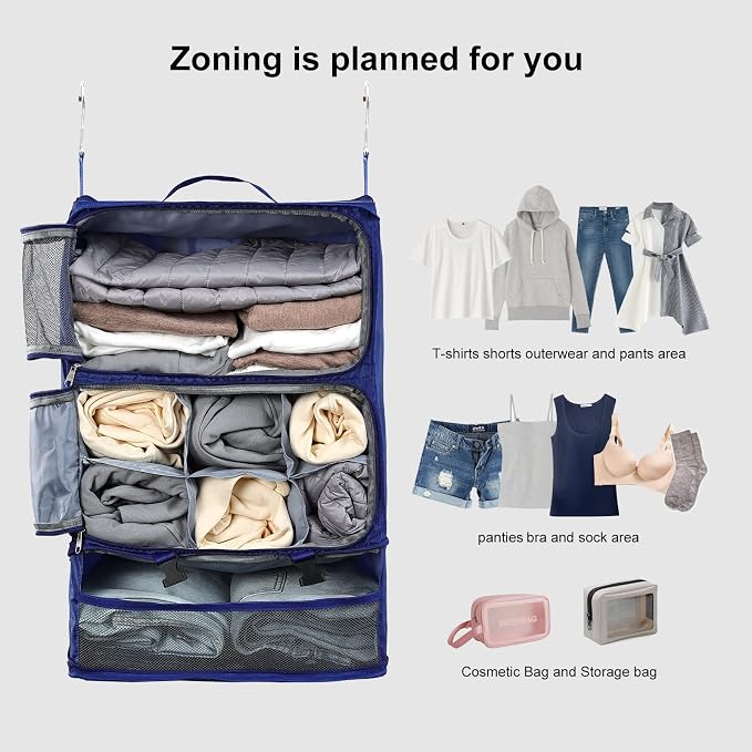 TABITORA Travel Portable Hanging Shelves Closet Organizer Packing Luggage - Image 5