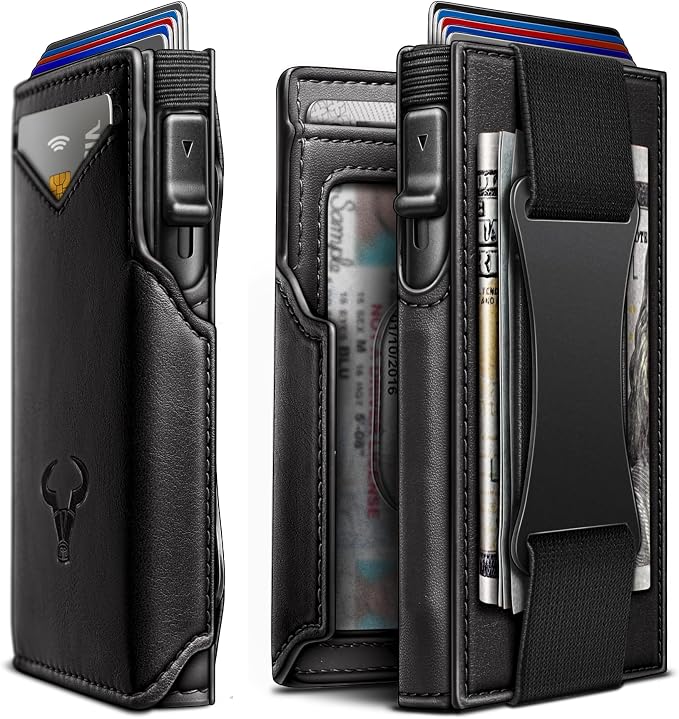 BULLIANT Men Wallet Gift Boxed, Slim Front Pocket Wallet Money Clip Card Holder by BULLIANT