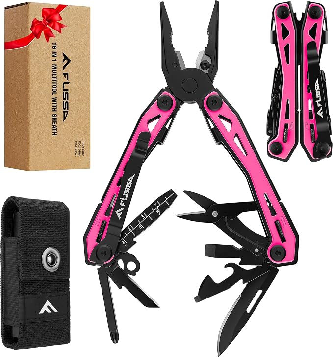 FLISSA 16-in-1 Pink Multi Tool Pliers, Gift by FLISSA