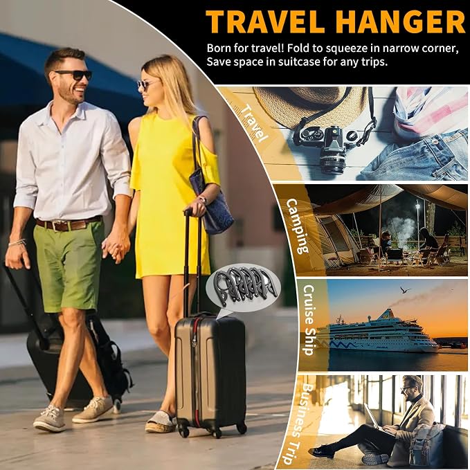24 Pcs Black Travel Hangers Foldable - Image 6