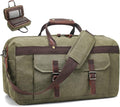 Duffle Bag for Men Waterproof Genuine Leather Canvas Travel Duffel Bags for by SOAEON
