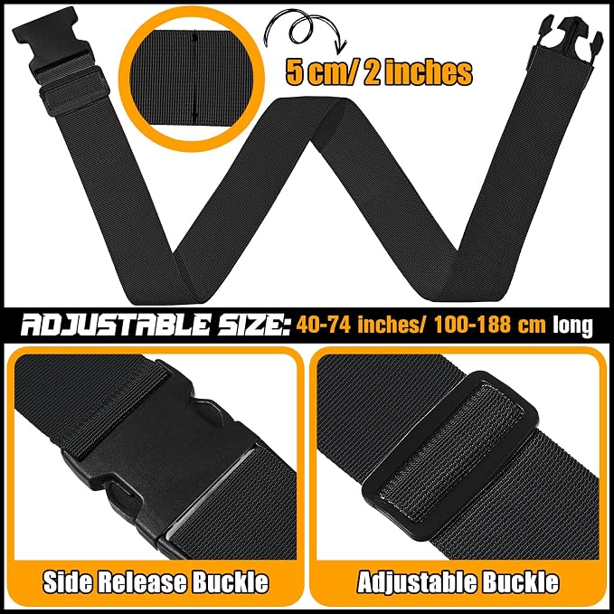 Eccliy 12 Pack Luggage Straps Suitcase Belts Wide Adjustable Packing Straps - Image 4