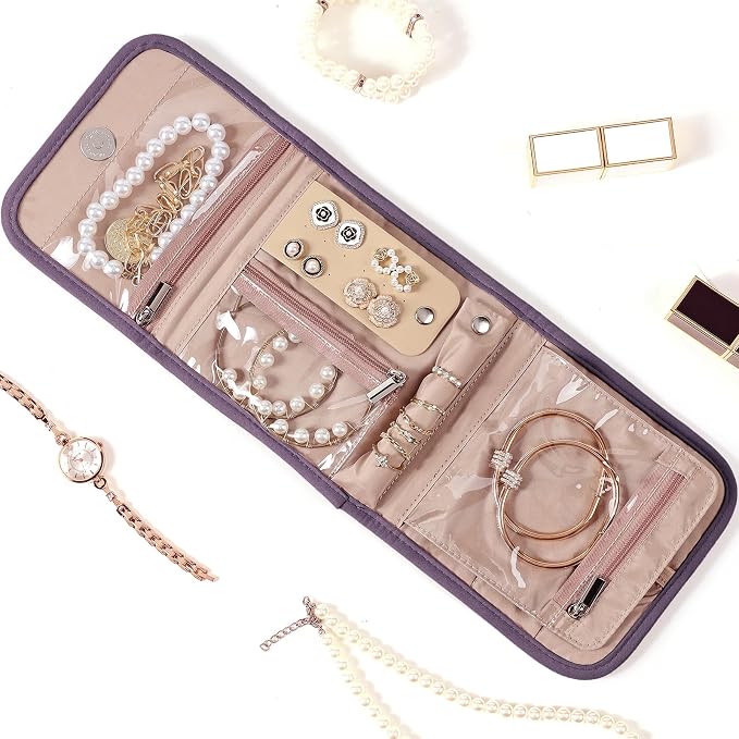 BELALIFE Travel Jewelry Case Organizer, Small Foldable Storage Roll - Image 2