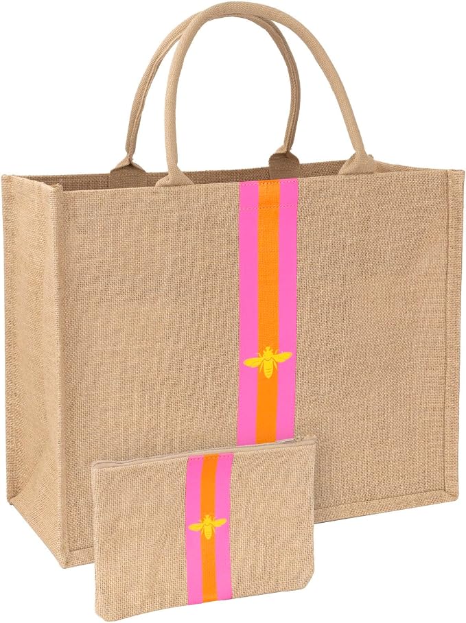 Large Beach Bag Jute Woven Tote by HelloBeaches