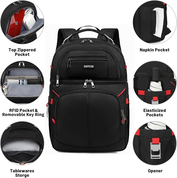 Insulated Cooler Backpack, Double Deck Leakproof Cooler Bag, Insulated Backpack - Image 2