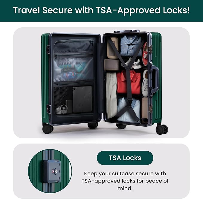 Nobl Travel Carry On Luggage, Noble Zipperless Aluminum Frame PC Hard Shell - Image 6