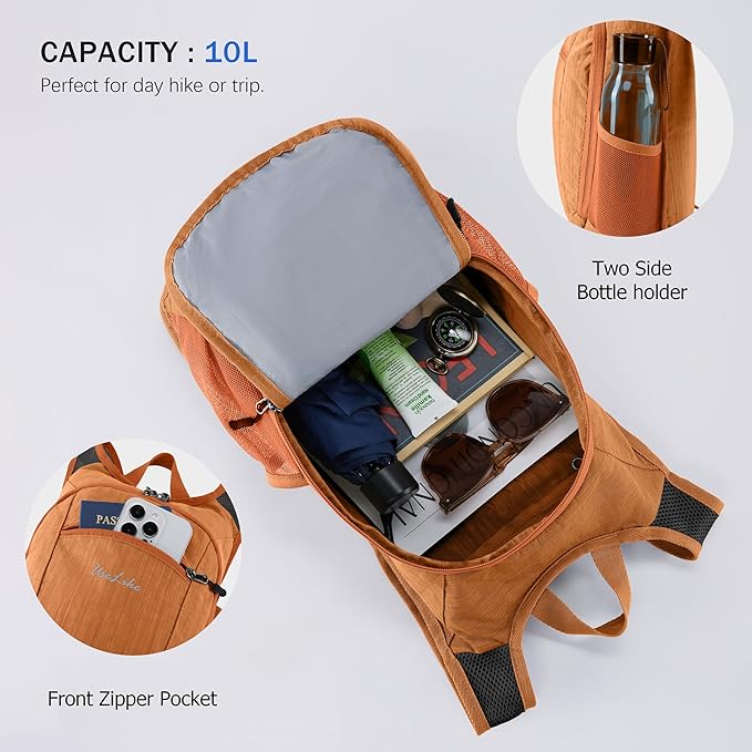 10L Small Hiking Backpack Travel Daypack Lightweight Packable Back Pack - Image 5