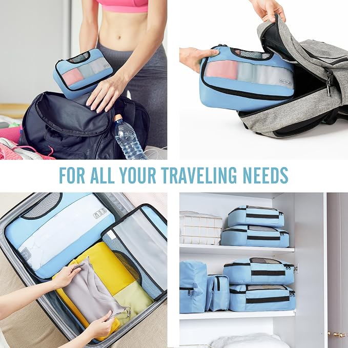 Veken 8 Set Packing Cubes for Travel Essentials, Suitcase Organizer Bags in 4 - Image 7