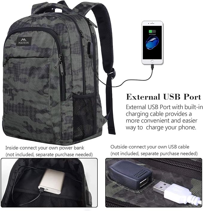 MATEIN 17.3 Inch Computer Backpack, Extra Large TSA Friendly Travel Laptop - Image 4