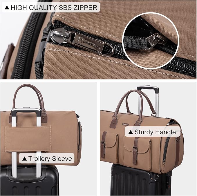Modoker Garment Convertible Weekender Bag, Carry on Canvas Garment Duffle Bag - Image 4