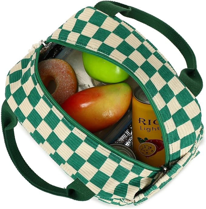 Bluboon Lunch Box for Women men Insulated Cute Corduroy Lunch bag, Reusable - Image 9