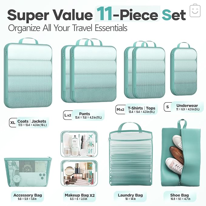 Veken 11 Set Compression Packing Cubes - Image 2